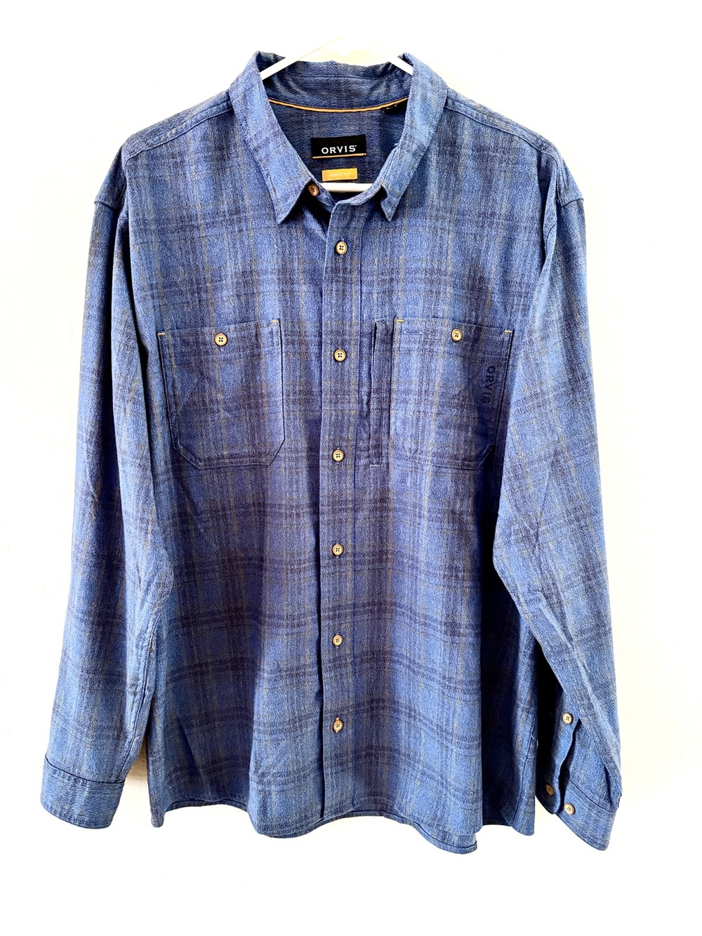 Orvis Men’s Large UPF 30 Fishing Hiking Performance Shirt NWT Blue Quick Dry
